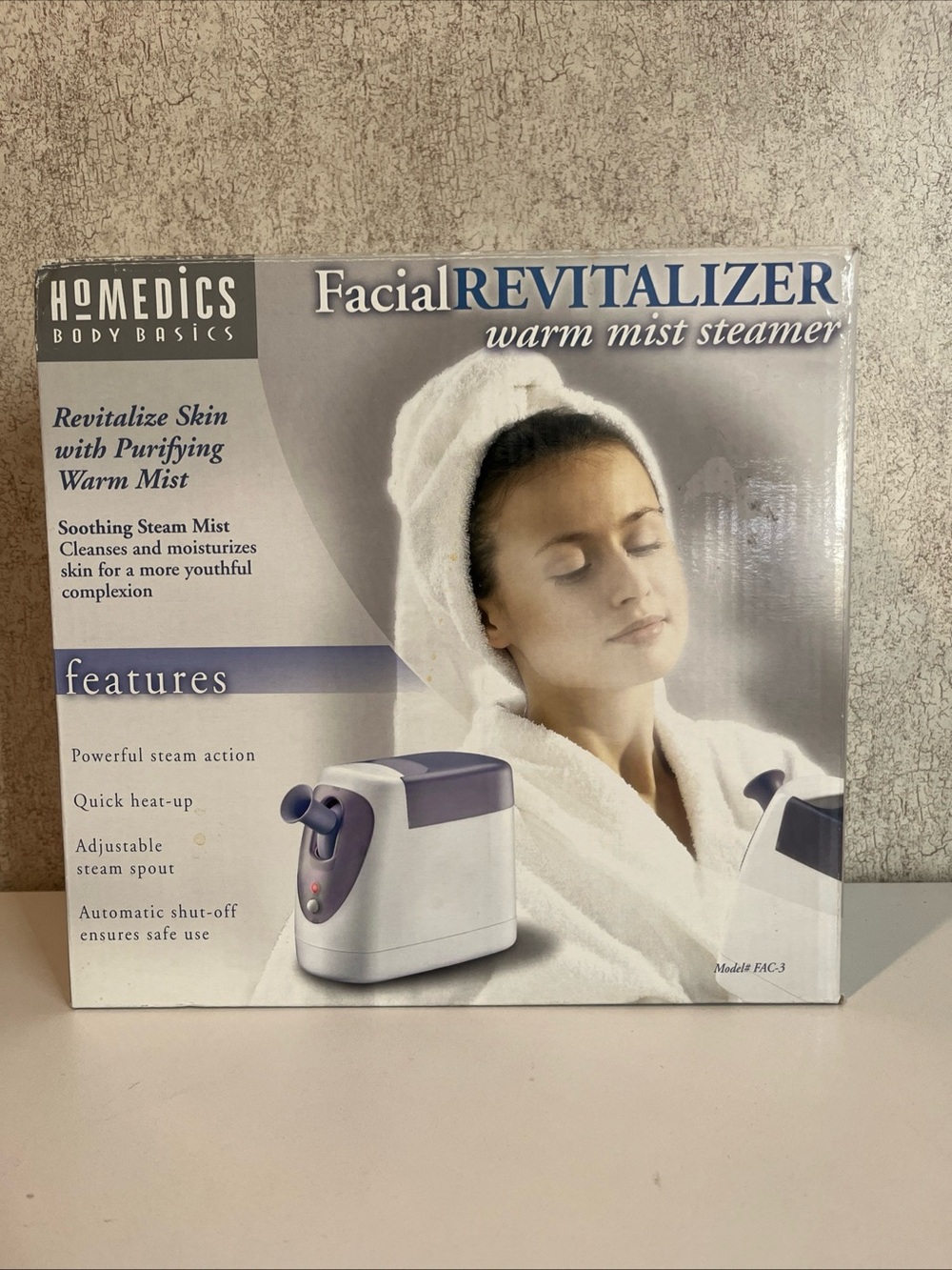 Homedics Facial Revitalizer Warm Mist Steamer in White and Purple New